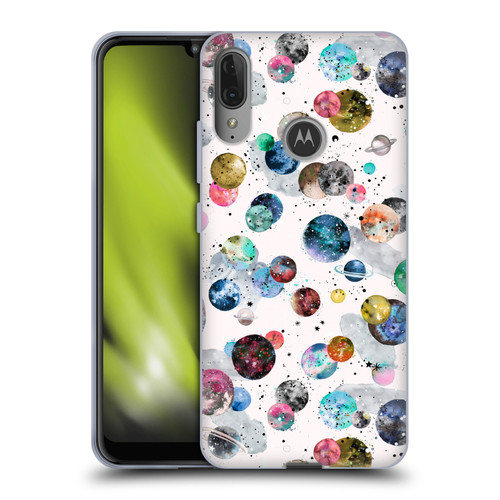 Ninola Colourful Patterns Space Planets White Soft Gel Case for Motorola Moto E6 Plus