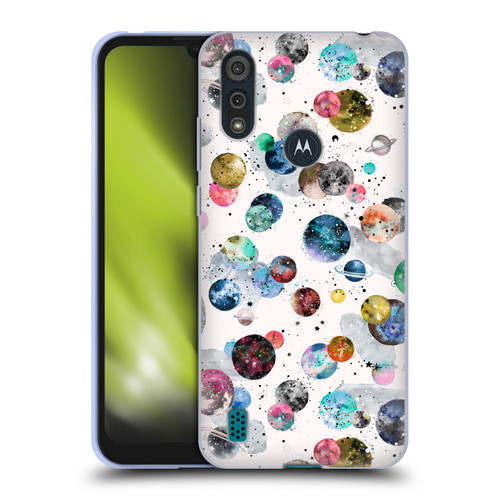 Ninola Colourful Patterns Space Planets White Soft Gel Case for Motorola Moto E6s (2020)