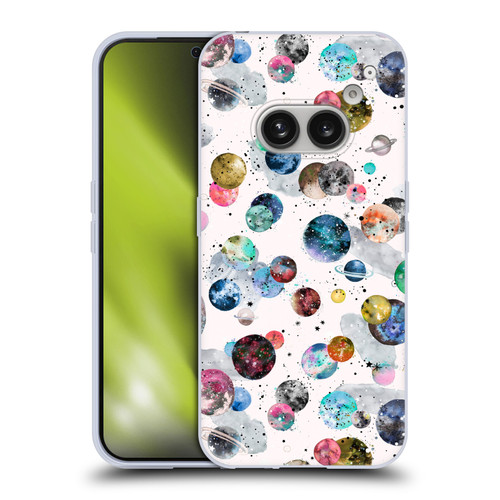 Ninola Colourful Patterns Space Planets White Soft Gel Case for Nothing Phone (2a)