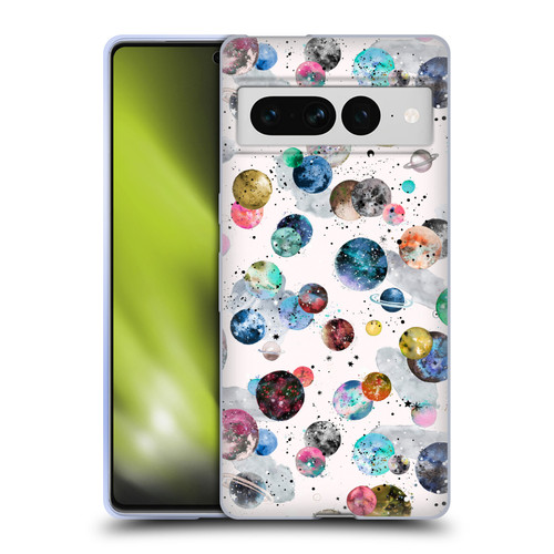 Ninola Colourful Patterns Space Planets White Soft Gel Case for Google Pixel 7 Pro