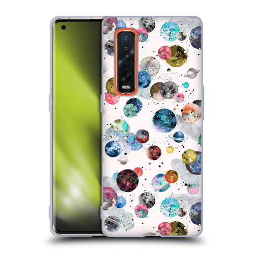 Ninola Colourful Patterns Space Planets White Soft Gel Case for OPPO Find X2 Pro 5G