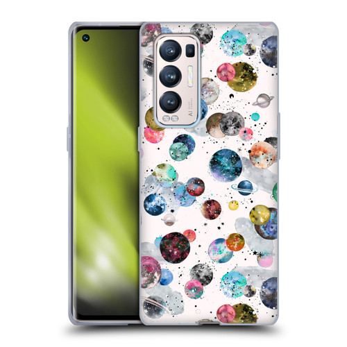 Ninola Colourful Patterns Space Planets White Soft Gel Case for OPPO Find X3 Neo / Reno5 Pro+ 5G