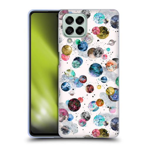 Ninola Colourful Patterns Space Planets White Soft Gel Case for Samsung Galaxy M53 (2022)