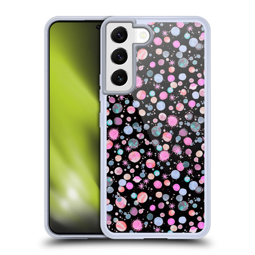 Ninola Colourful Patterns Space Planets Pink Soft Gel Case for Samsung Galaxy S22 5G