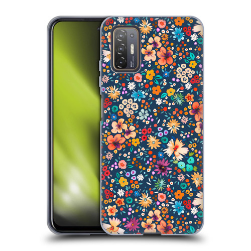 Ninola Colourful Prints Blue Floral Soft Gel Case for HTC Desire 21 Pro 5G
