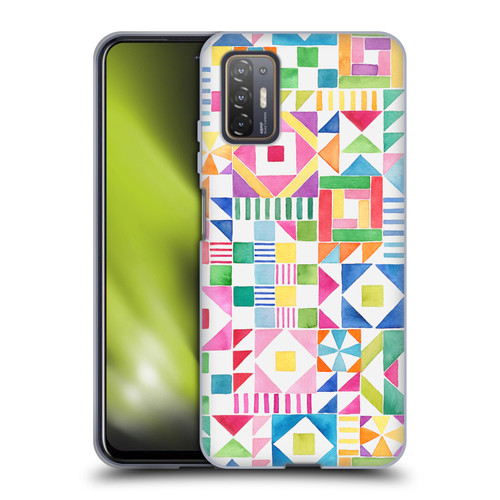 Ninola Colourful Prints Geometric Patchwork Soft Gel Case for HTC Desire 21 Pro 5G