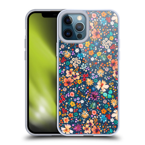 Ninola Colourful Prints Blue Floral Soft Gel Case for Apple iPhone 12 Pro Max