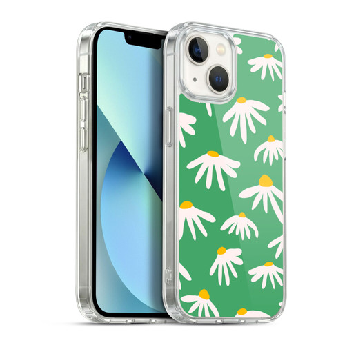Ninola Colourful Prints Green Daisies Soft Gel Case for Apple iPhone 13