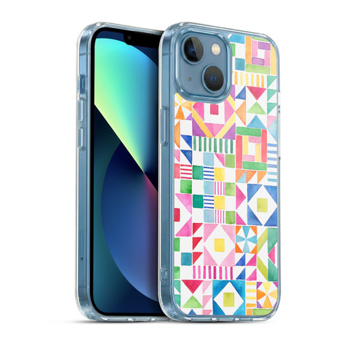 Ninola Colourful Prints Geometric Patchwork Soft Gel Case for Apple iPhone 13 Mini & MagSafe