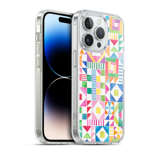 Ninola Colourful Prints Geometric Patchwork Soft Gel Case for Apple iPhone 13 Pro & MagSafe