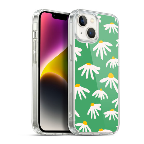 Ninola Colourful Prints Green Daisies Soft Gel Case for Apple iPhone 14