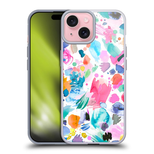 Ninola Colourful Prints Pink Scribbles Soft Gel Case for Apple iPhone 15