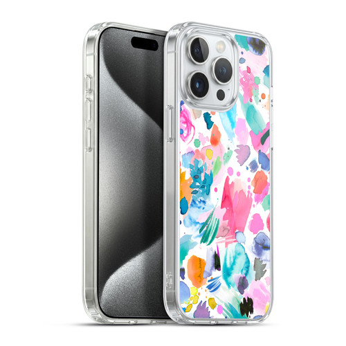 Ninola Colourful Prints Pink Scribbles Soft Gel Case for Apple iPhone 15 Pro Max & MagSafe