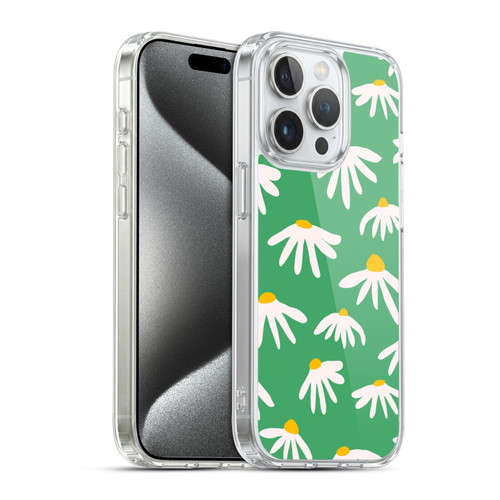 Ninola Colourful Prints Green Daisies Soft Gel Case for Apple iPhone 15 Pro & MagSafe