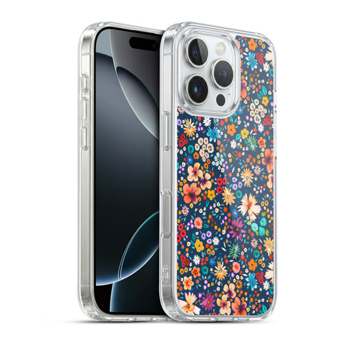 Ninola Colourful Prints Blue Floral Soft Gel Case for Apple iPhone 16 Pro & MagSafe