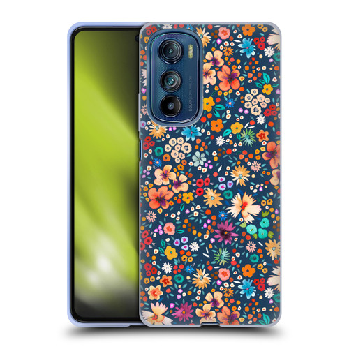 Ninola Colourful Prints Blue Floral Soft Gel Case for Motorola Edge 30