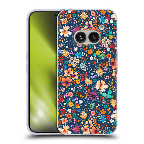Ninola Colourful Prints Blue Floral Soft Gel Case for Nothing Phone (2a)