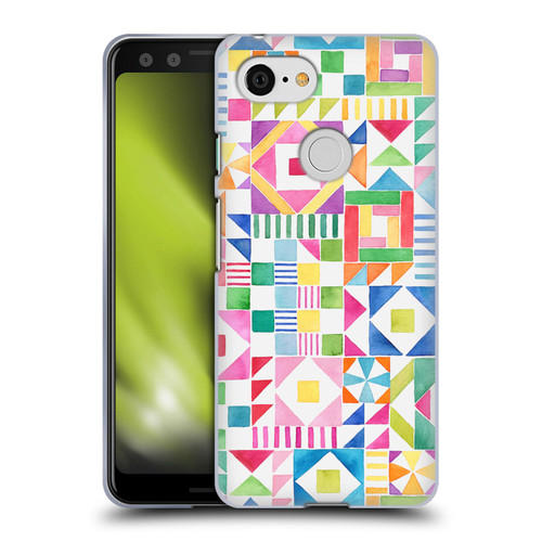 Ninola Colourful Prints Geometric Patchwork Soft Gel Case for Google Pixel 3