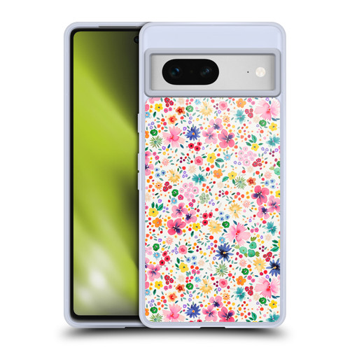 Ninola Colourful Prints Pink Floral Soft Gel Case for Google Pixel 7