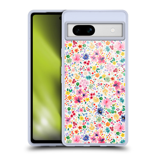 Ninola Colourful Prints Pink Floral Soft Gel Case for Google Pixel 7a