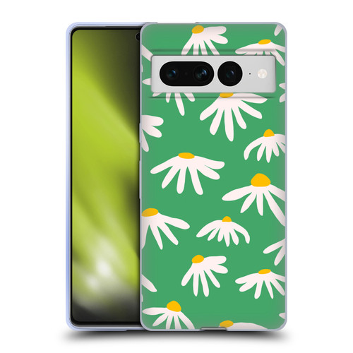 Ninola Colourful Prints Green Daisies Soft Gel Case for Google Pixel 7 Pro