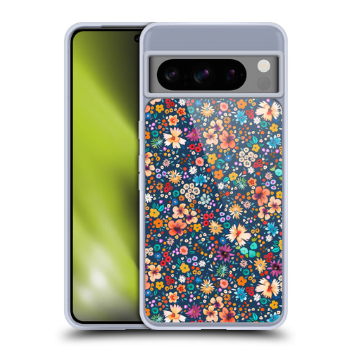 Ninola Colourful Prints Blue Floral Soft Gel Case for Google Pixel 8 Pro