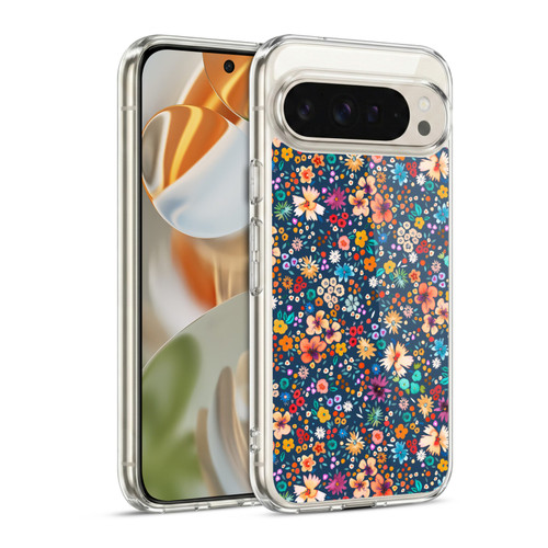 Ninola Colourful Prints Blue Floral Soft Gel Case for Google Pixel 9 / Pixel 9 Pro