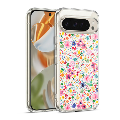 Ninola Colourful Prints Pink Floral Soft Gel Case for Google Pixel 9 / Pixel 9 Pro