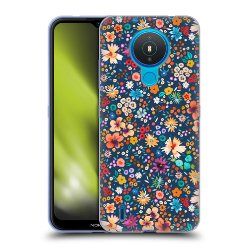 Ninola Colourful Prints Blue Floral Soft Gel Case for Nokia 1.4