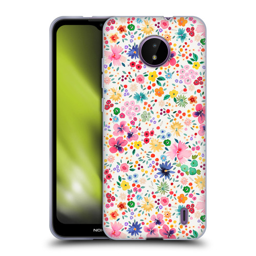 Ninola Colourful Prints Pink Floral Soft Gel Case for Nokia C10 / C20