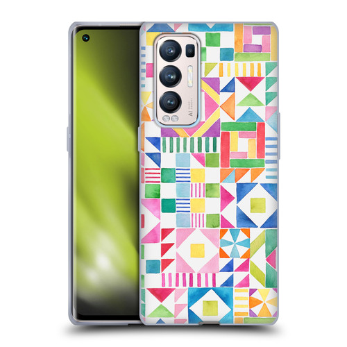 Ninola Colourful Prints Geometric Patchwork Soft Gel Case for OPPO Find X3 Neo / Reno5 Pro+ 5G