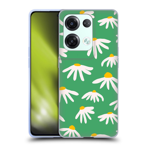 Ninola Colourful Prints Green Daisies Soft Gel Case for OPPO Reno8 Pro