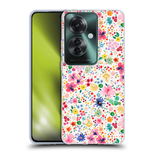 Ninola Colourful Prints Pink Floral Soft Gel Case for OPPO Reno11 F 5G / F25 Pro 5G