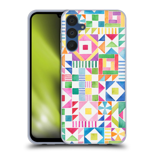 Ninola Colourful Prints Geometric Patchwork Soft Gel Case for Samsung Galaxy A15