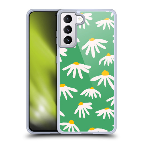 Ninola Colourful Prints Green Daisies Soft Gel Case for Samsung Galaxy S21+ 5G