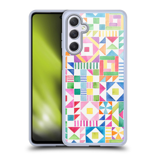 Ninola Colourful Prints Geometric Patchwork Soft Gel Case for Samsung Galaxy M54 5G