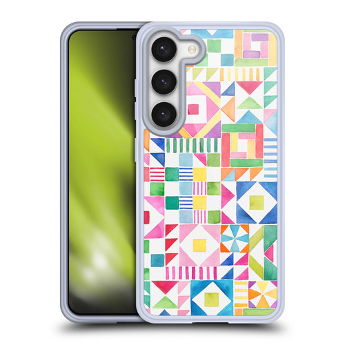 Ninola Colourful Prints Geometric Patchwork Soft Gel Case for Samsung Galaxy S23 5G