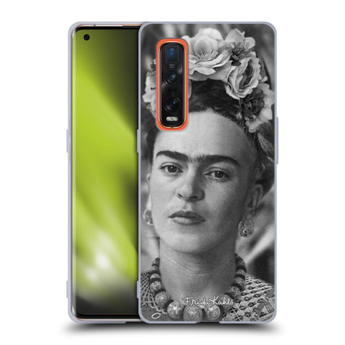 Frida Kahlo Portraits And Quotes Floral Headdress Soft Gel Case for OPPO Find X2 Pro 5G
