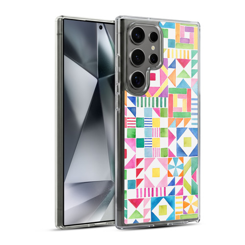 Ninola Colourful Prints Geometric Patchwork Soft Gel Case for Samsung Galaxy S24 Ultra 5G & MagSafe