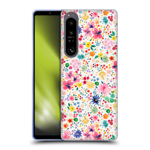 Ninola Colourful Prints Pink Floral Soft Gel Case for Sony Xperia 1 IV