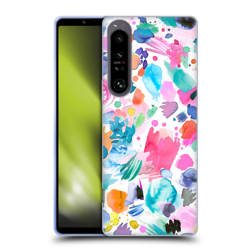 Ninola Colourful Prints Pink Scribbles Soft Gel Case for Sony Xperia 1 IV