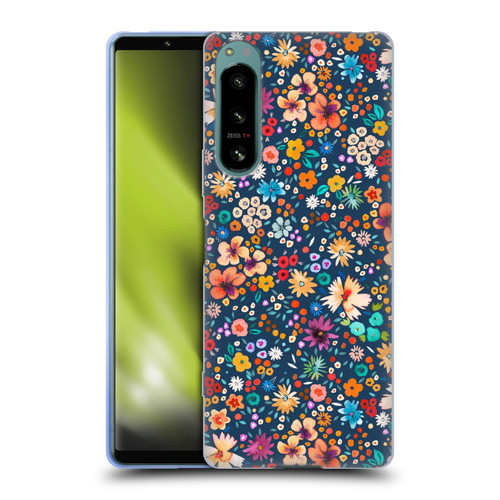 Ninola Colourful Prints Blue Floral Soft Gel Case for Sony Xperia 5 IV