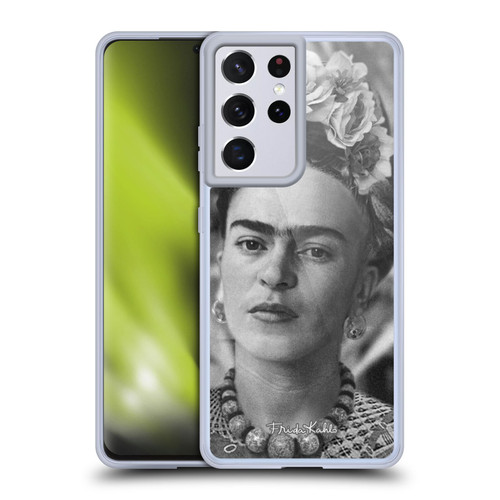 Frida Kahlo Portraits And Quotes Floral Headdress Soft Gel Case for Samsung Galaxy S21 Ultra 5G