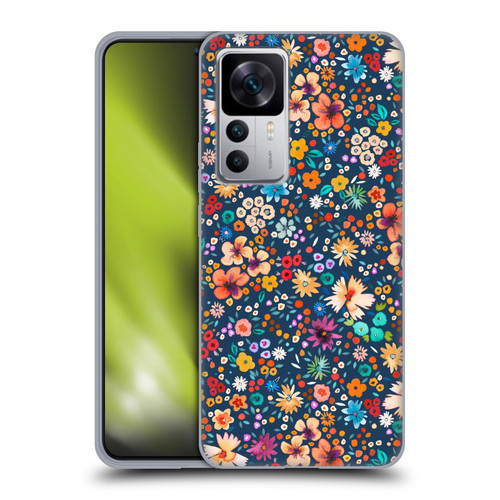 Ninola Colourful Prints Blue Floral Soft Gel Case for Xiaomi 12T 5G / 12T Pro 5G / Redmi K50 Ultra 5G