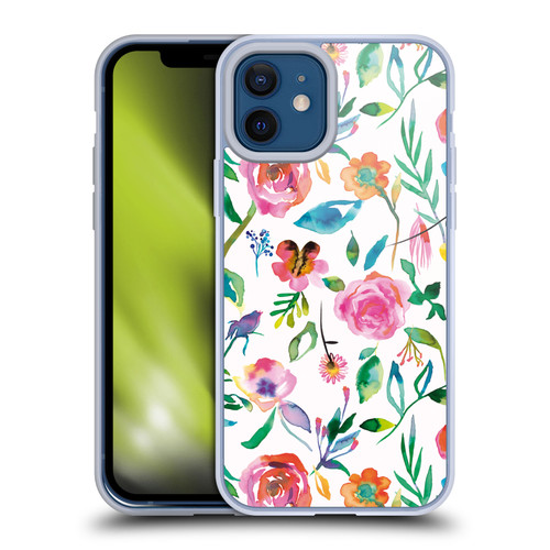 Ninola Flower Patterns Floral Green Soft Gel Case for Apple iPhone 12 / iPhone 12 Pro