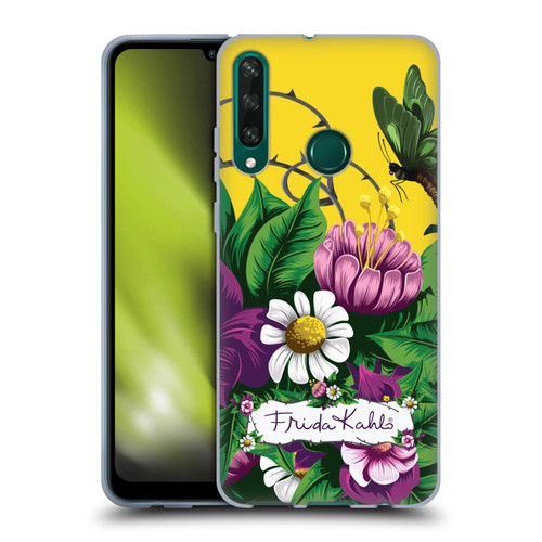 Frida Kahlo Purple Florals Butterfly Soft Gel Case for Huawei Y6p