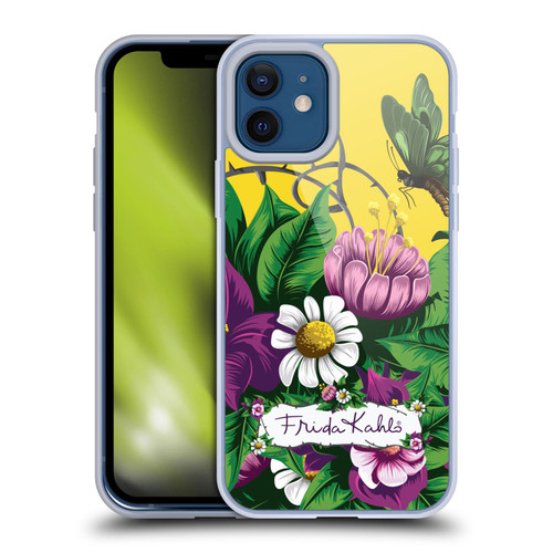 Frida Kahlo Purple Florals Butterfly Soft Gel Case for Apple iPhone 12 / iPhone 12 Pro