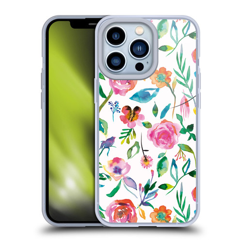 Ninola Flower Patterns Floral Green Soft Gel Case for Apple iPhone 13 Pro