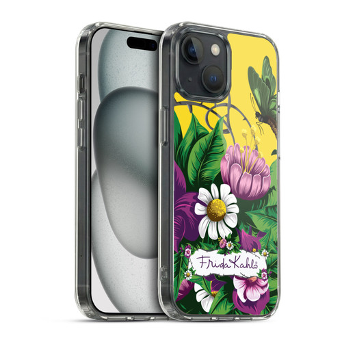 Frida Kahlo Purple Florals Butterfly Soft Gel Case for Apple iPhone 15 & MagSafe