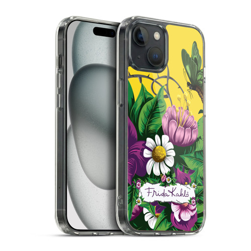 Frida Kahlo Purple Florals Butterfly Soft Gel Case for Apple iPhone 15 Plus & MagSafe